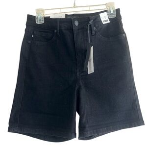 Judy Blue Black Jean Shorts Mid-Length Relaxed Fit